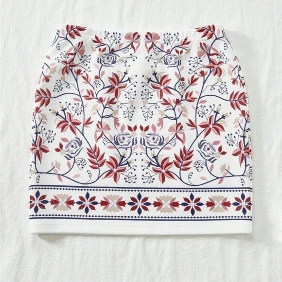 Embroidered Boho Mini Skirt Medium 8 10 - Picture 4 of 5